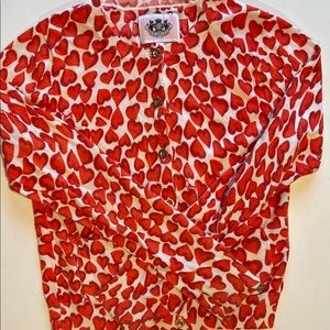 Juicy Couture cardigan hearts size 6.